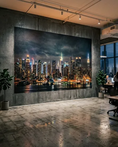 Impression murale grand format ArtMurs avec paysage urbain panoramique